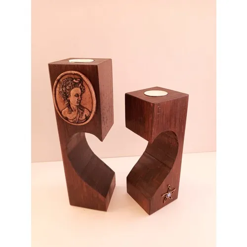 Helen Heart Candle holder 25X7 cm Wooden