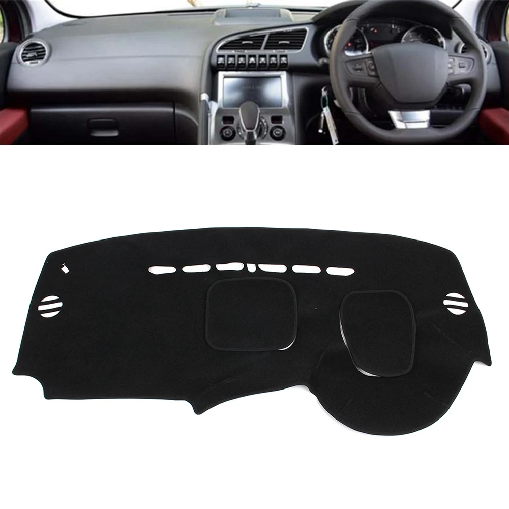 Car Dashboard Cover Anti-Slip Dash Mat Black Pad Sunproof Dashmat For Peugeot 3008 2013 2014 2015 RHD With HUD Hole