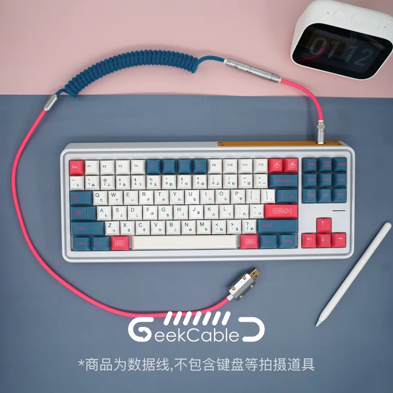 GeekCable Handmade Woven Keyboard Cable Type C Keycap Theme Line For Mechanical Keyboard DIY Spiral Cable Micro USB