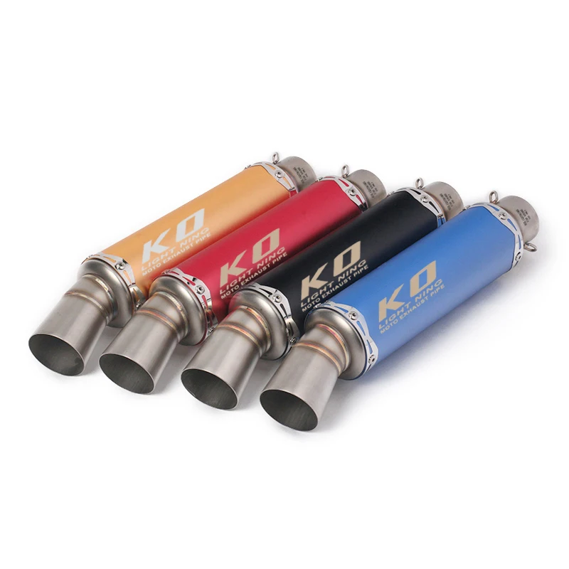 Universal Motorcycle Exhaust Tail Pipe Without Muffler 51mm Diameter 360/380mm Length Stainless Steel For Modified