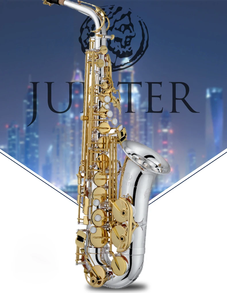 

Новый Eb альт-саксофон Jupiter JAS 1100SG, латунный никелированный корпус, Золотой лаковый ключ, E-flat музыкальные инструменты, Sax, бесплатная доставка