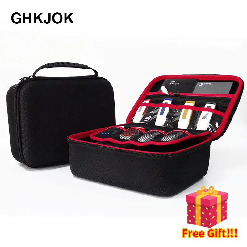 

Large Size Electronic Gadgets Storage Case Bag Travel Organizer Case For HDD USB Flash Drive Data Cable Digital Storage Bag