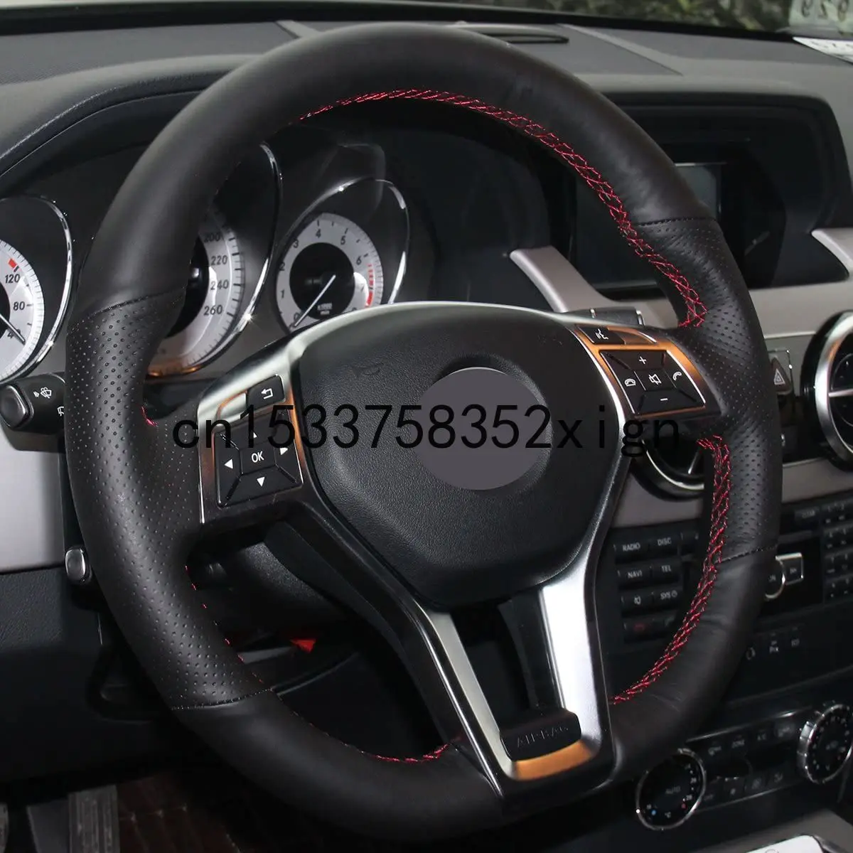 DIY Genuine Leather Auto Suede Steering Wheel Cover For Mercedes Benz C350 C300 /CLA250 /E250 /GLA45 AMG /SL550 Accessories