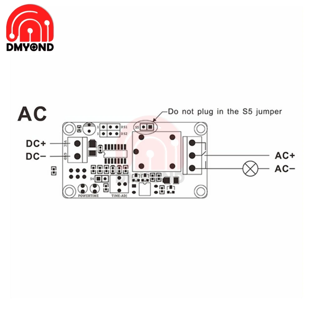 DC 12V Normally Open Delay Relay Switch Module with Timer Electronics Adjustment Potentiometer Delay Turn On Delay Turn off