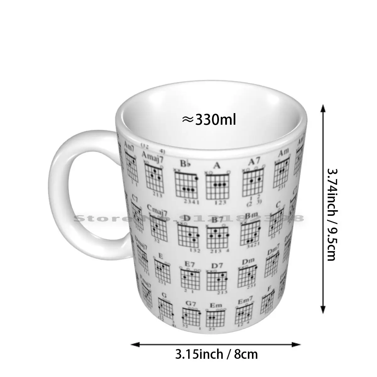 Basic Guitar Chords Ceramic Mugs Coffee Cups Milk Tea Mug Creative Trending Vintage Gift Bottle Cup