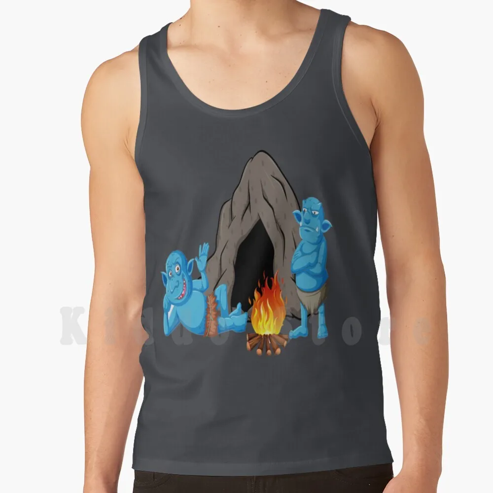 Funny Goblins Lovers Tank Tops Vest Sleeveless Goblins Trolls Beast Ghost Caves Scary Ghosts Gremlins Funny