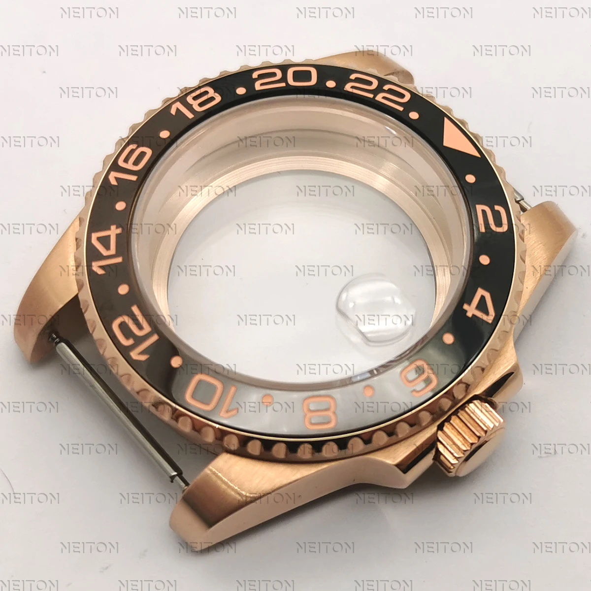 NEITON 40mm Black PVD Case Sapphire Glass Black Fit ETA2836 NH35/36 Mingzhu DG2813/5833 Miyota 8215/8205 Back Transparent Glass