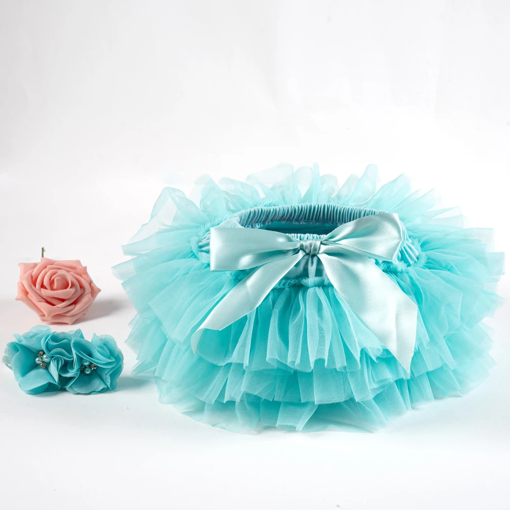 Baby girl tutu skirt 2pcs tulle lace bloomers diaper cover Newborn infant outfits Mauv headband flower set Baby mesh bloomer