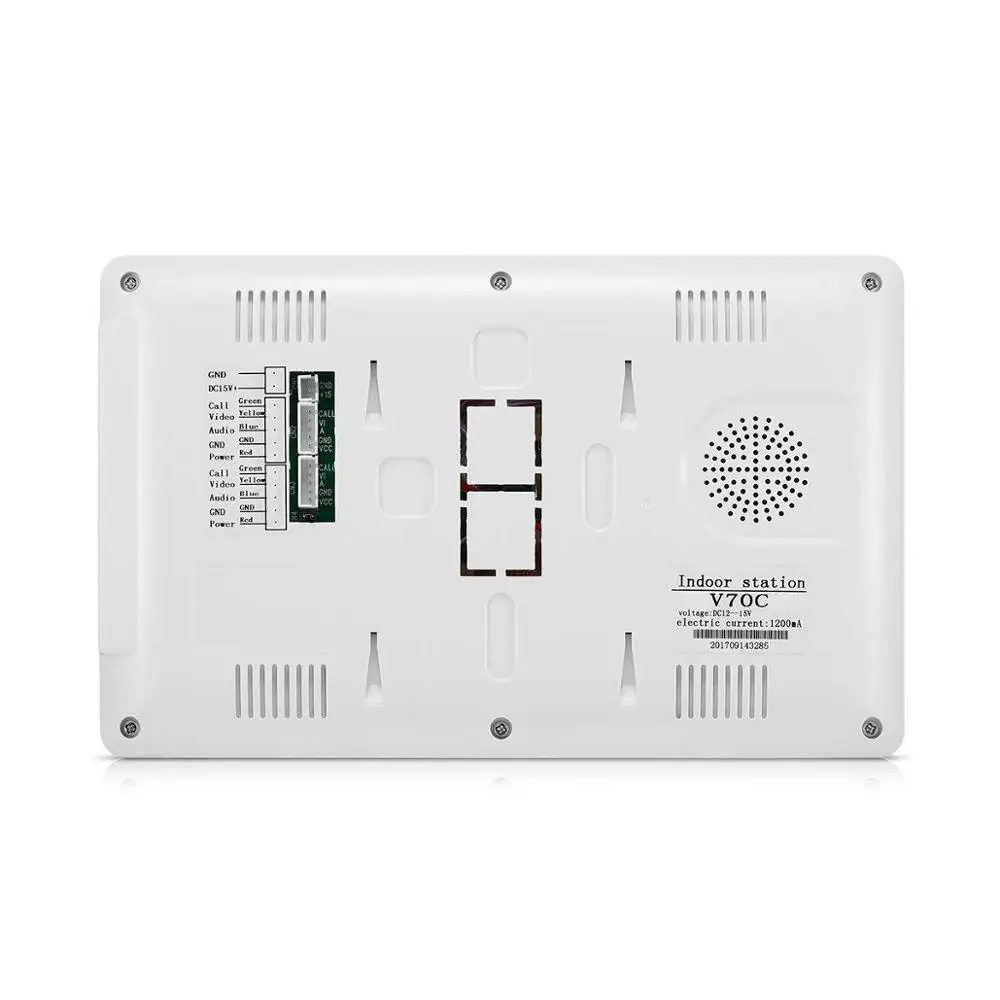 7 Inch Wired Color LCD Screen 2-way Hands Free Video Intercom,Support Monitoring, Unlock, Dual way Door Intercom