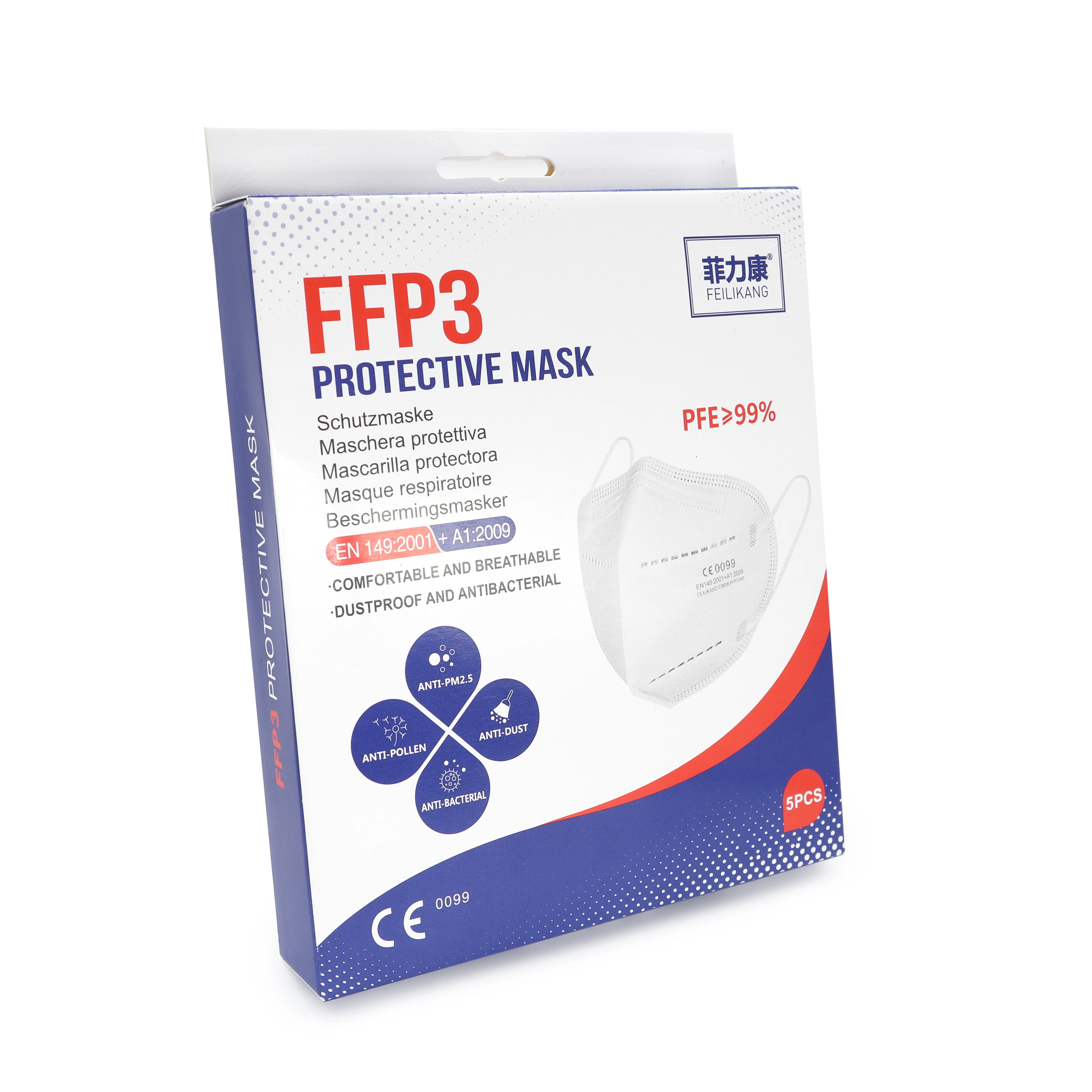 FFP3 KN95 Mask 6 layers Disposable masks feilikang masks Certified surgical mask virus face mask ffp2 approved mask spain