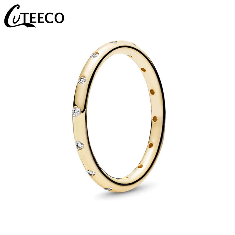 CUTEECO Simple Finger Rings For Women Elegant Zircon Wedding Ring Gift Engagement Fashion Jewelry Dropshipping