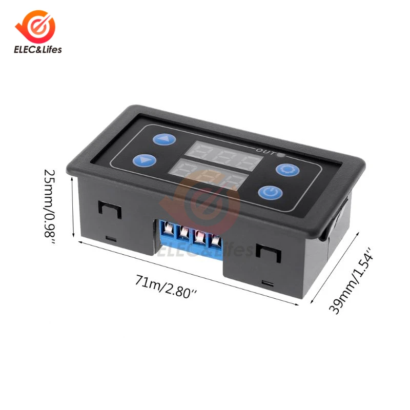 Modulo relè temporizzato Display a LED relè temporizzato digitale elettronico DC 5V 12V 24V ca 85V-265V interruttore di controllo Trigger