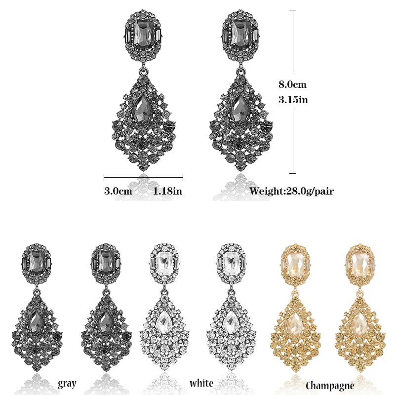 Veyofun Luxury Rhinestone Drop Earrings Classic Hyperbole Party Wedding Dangle Earrings for Women Fashion Jewelry New Gift