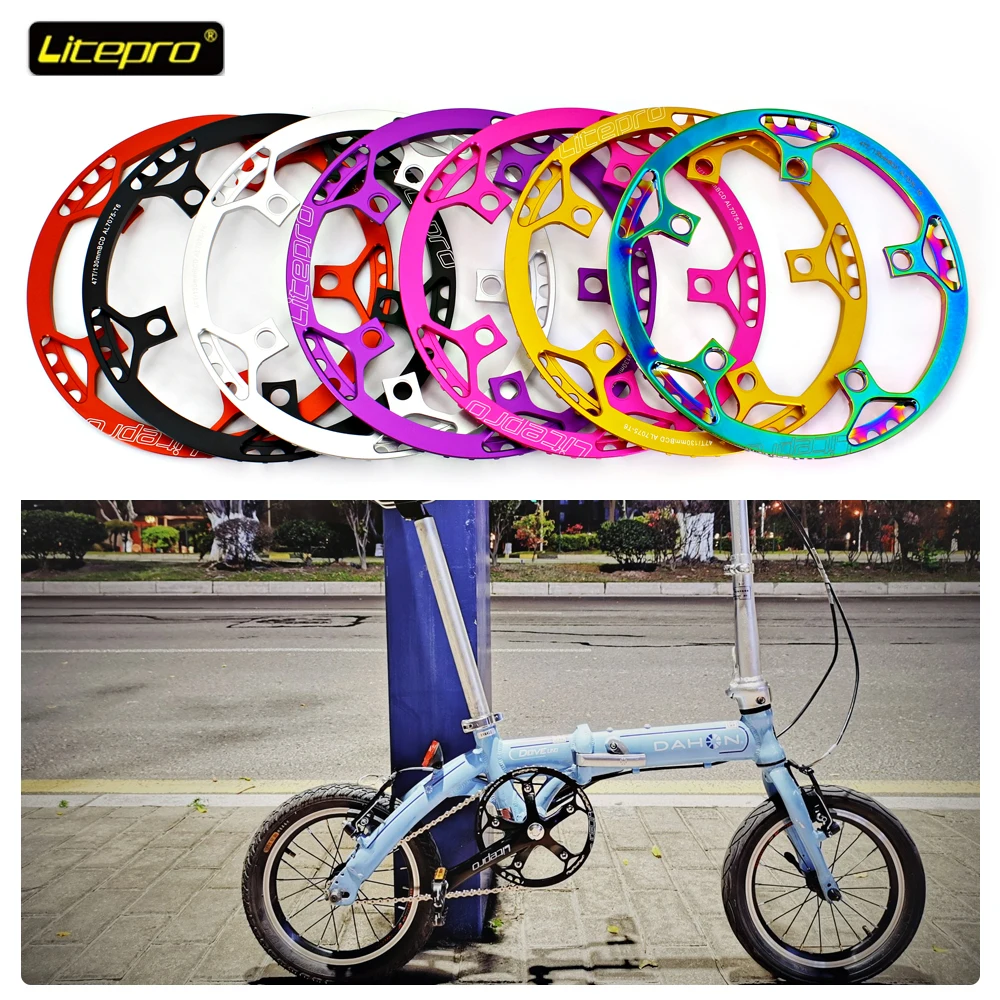 Chainring Litepro 130BCD 47/53/56/58T BMX Chainring Folding Bicycle Chainwheel Protector Bike Crankset Tooth Folding Bike Parts