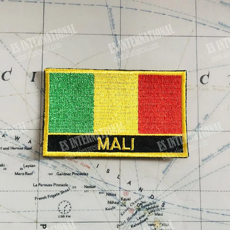 MALI  National Flag Embroidery Patches Badge Shield And Square Shape Pin One Set On The Cloth Armband   Backpack  Decoration