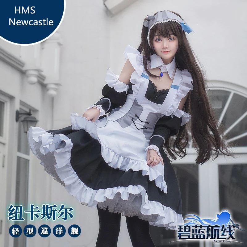 ゲームジュールレーンhmsニューカッスルコスプレ衣装メイド服コスプレフルセットカーニバルハロウィンパーティードレス