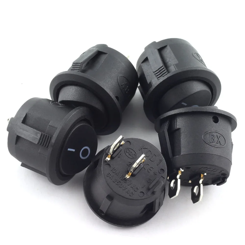 라운드 로커 스위치 LED 조명 자동차 대시 보드 대시 보트 밴 12V, 온/오프, 10 개