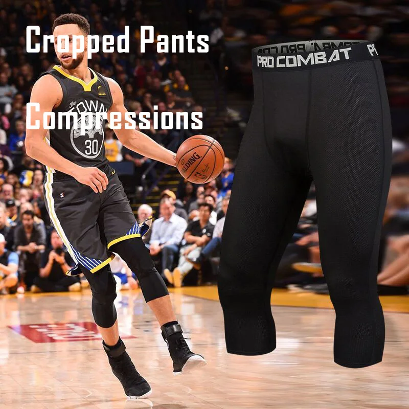Männer Sport 3/4 Geerntete Hosen Gym Lauf Leggings Männliche Joggings Elastische Kompressionen Sweatpant Fußball Basketball Hosen – Detail 11