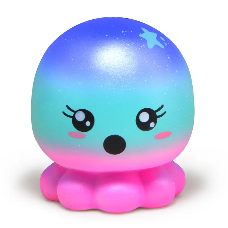 Kawaii Super Jumbo Stress Reliever Toy, Squishy, Galaxy, Frutos do mar, Lula, Polvo, Lento Rising, Creme, Perfumado, Squeeze Toy, 10*9*9 cm