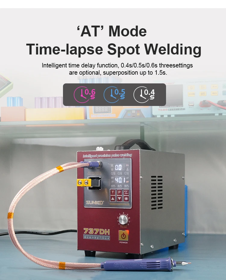 Battery Spot Welder Machine SUNKKO 737DH 4.3KW Automatic Pulse Welding Machine Battery Welder Equipment With Spot Welding Pen