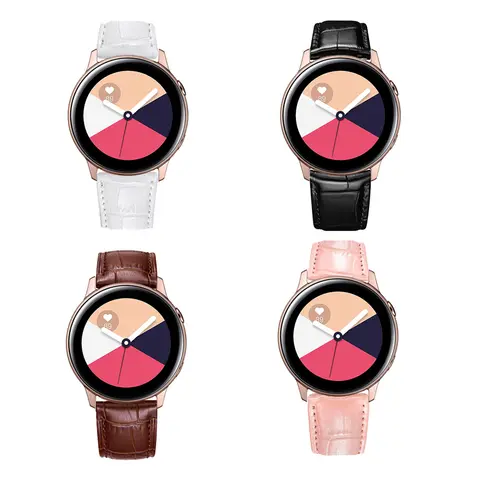 Quality Leather Watch Band Strap for Samsung Galaxy Watch Active 2 40mm 44mm / Watch3 41mm / Watch4 Watch5 Watch6