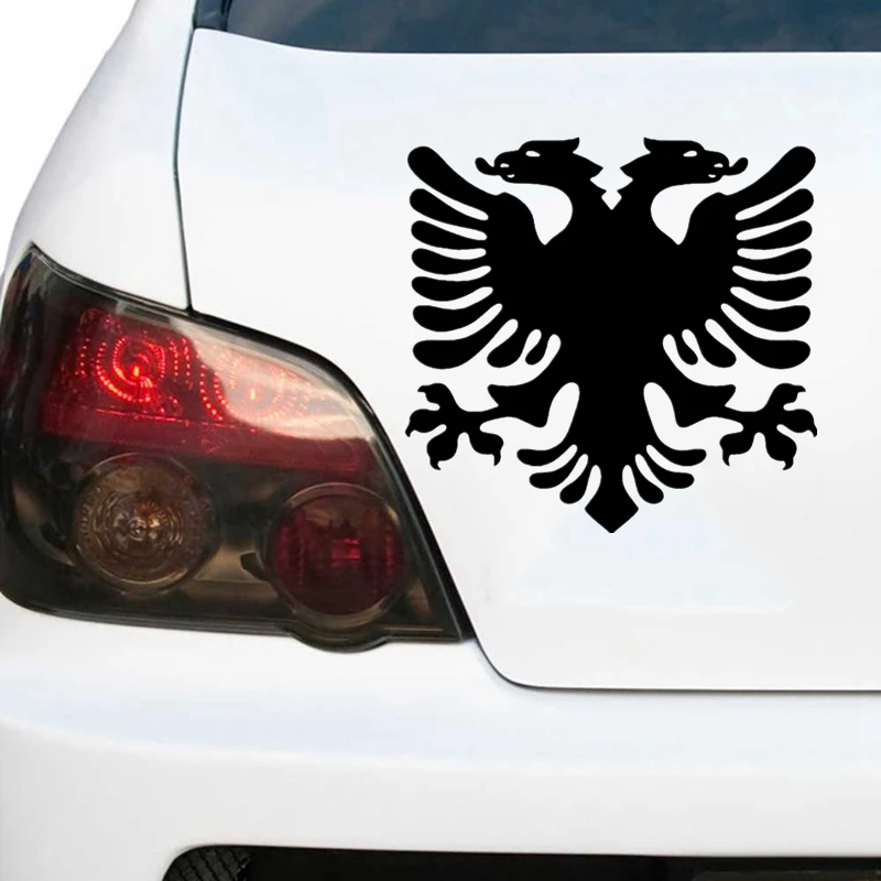 30625# Various Sizes Albanian Flag Eagle car sticker decal waterproof stickers on car rear bumper window vinyl die cut