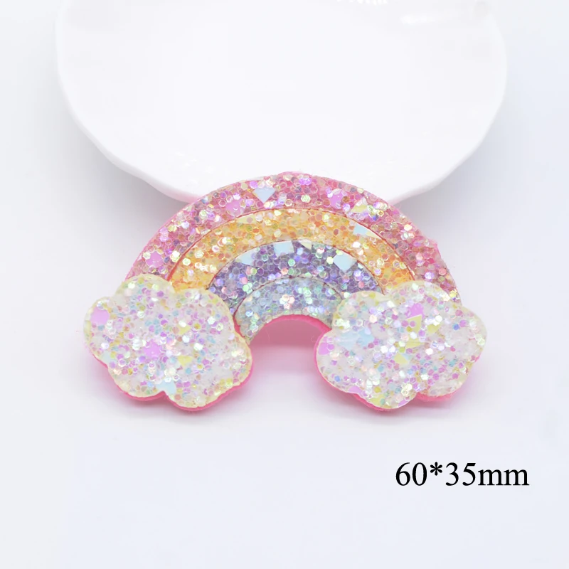 12Pcs Kawaii Meteor Rainbow Cake Ice Cream Hot Air Balloon Cloud Applique for DIY Baby Hat Headwear Hair Clips Bow Decor Patches