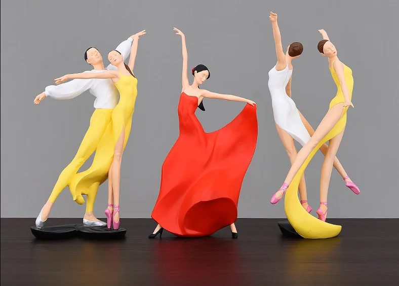 Creative ballet dancer statue resin craft desktop sculpture cabinet living room furnishings home decoration a0733