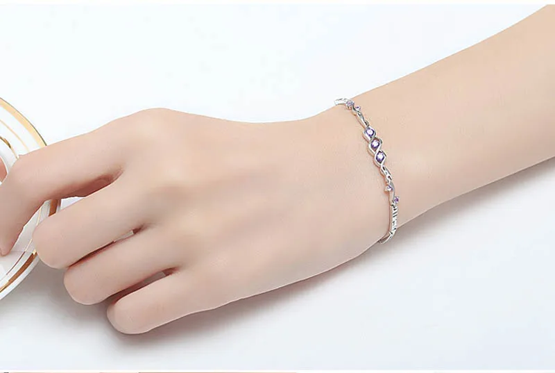 Authentic S925 Sterling Silver Angel Heart Bracelet Bangle For Women Girl Lady Wedding Birthday Gift