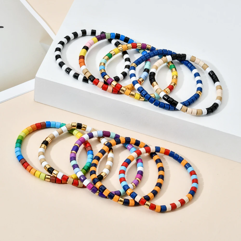 Boho Bohemian Handmade Charm Summer New Gold color Bracelet Tile Beads Friendship Bracelet Women Gifts Unisex Fashion Jewelry