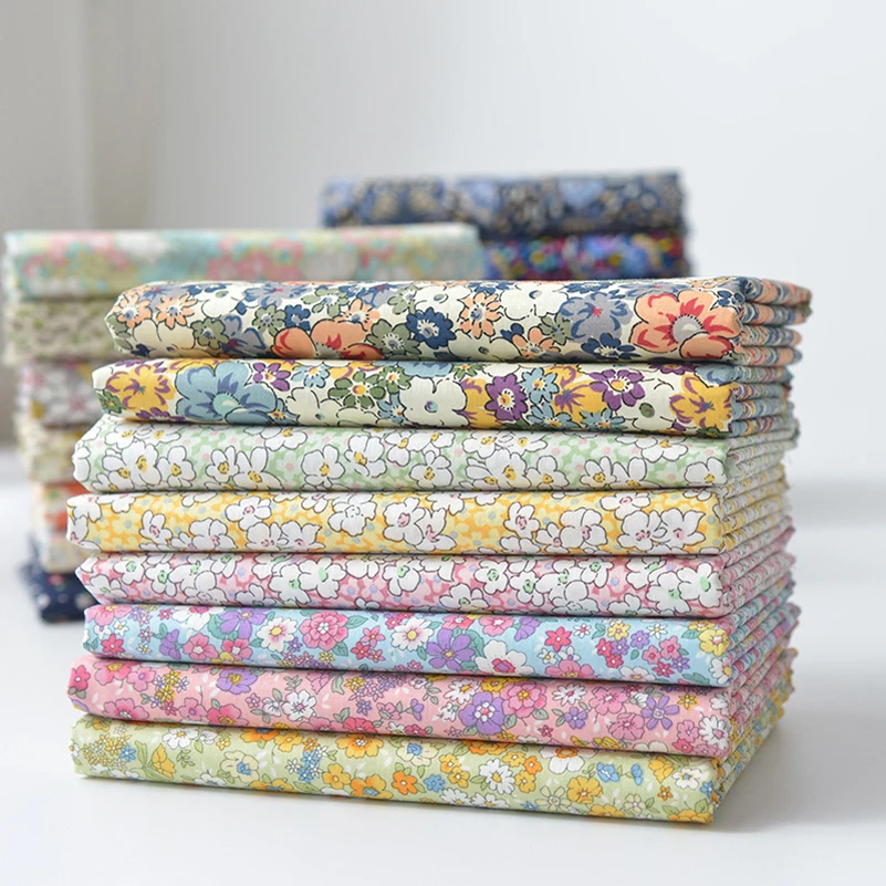 Liberty Cotton Poplin Muslin Fabric Thin Summer Floral For Sewing Clothes DIY Handmade Accessories By Half Meter