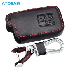 Leather Car Key Case For Toyota Auris Camry RAV4 Avalon Yaris Verso 2012-2018 2 Buttons Smart Keyless Remote Fob Protector Cover