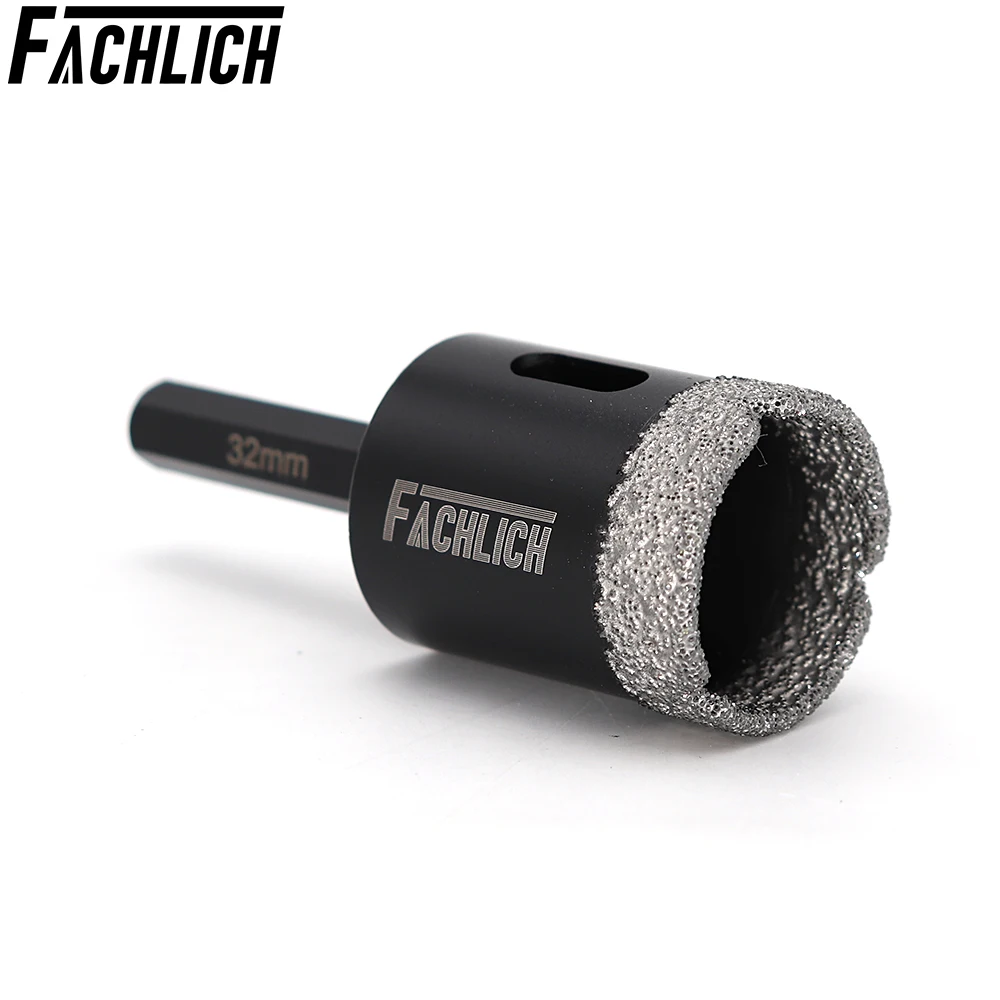 FACHLICH 1pc Hexagon shank Diamond Dry Drilling core Bits Hole Saw Drill Core Bits Core Drilling Bits Diameter 32mm