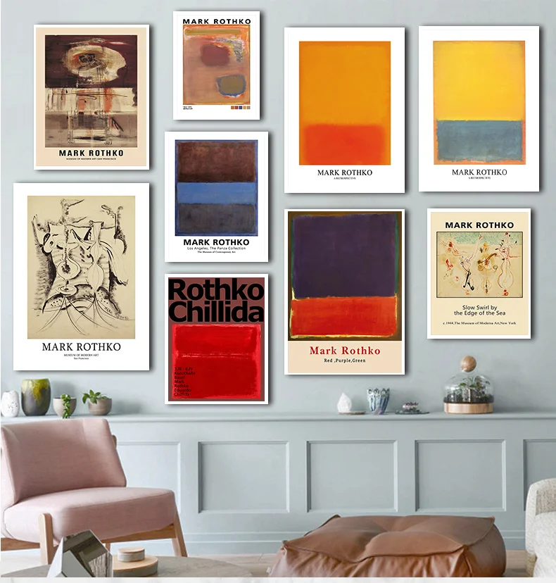 Mark Rothko Exhibition Poster for The Guggenheim Museum New York 1970 Museum Print Abstract Wall Art Canvas Painting Home Decor