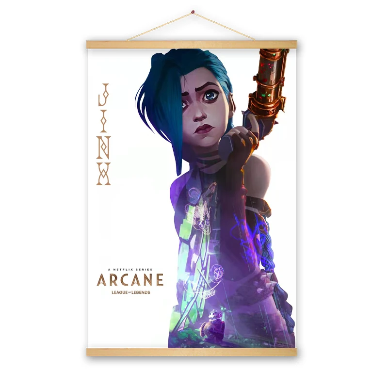 Arcane LOL Game TV Series Animation League Legends Jinx Vi Painting Poster  Decorative Tapestry Design Creativity Wall