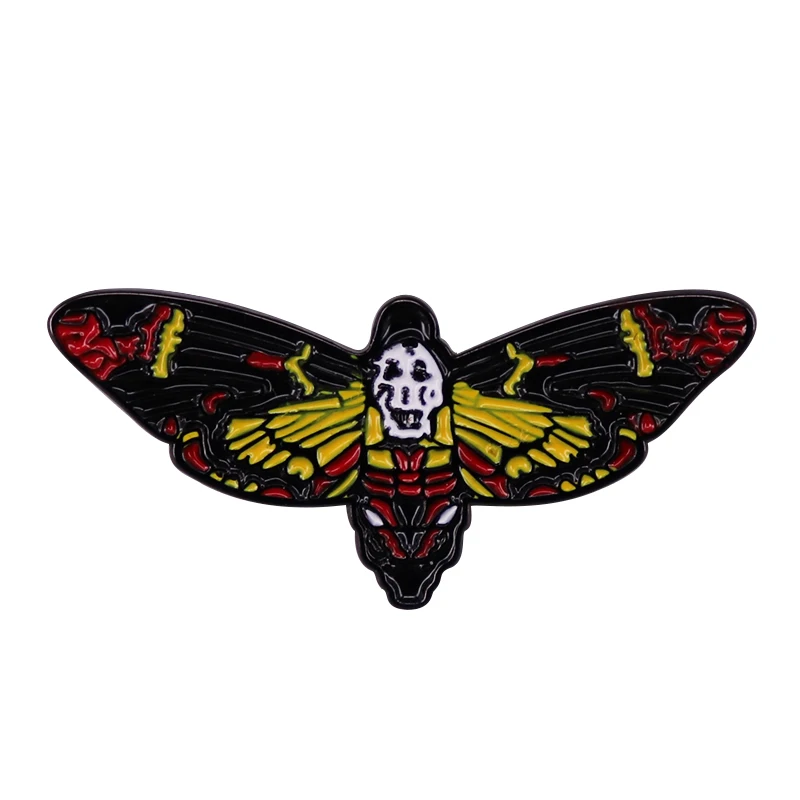 Death Butterfly Brooch Silence of The Lambs Hannibal Film Gothic Skeleton Ghost Moth Badge Aesthetic Spooky Halloween Decor