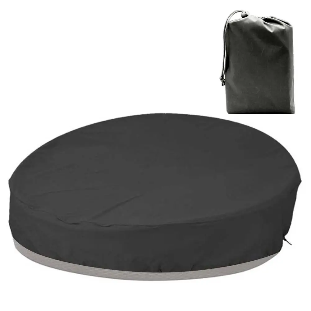 210D Oxford Cloth Black Round Furniture Cover Table Cover Outdoor Round Waterproof Daybed Cover Dustproof Garden Furniture Cover