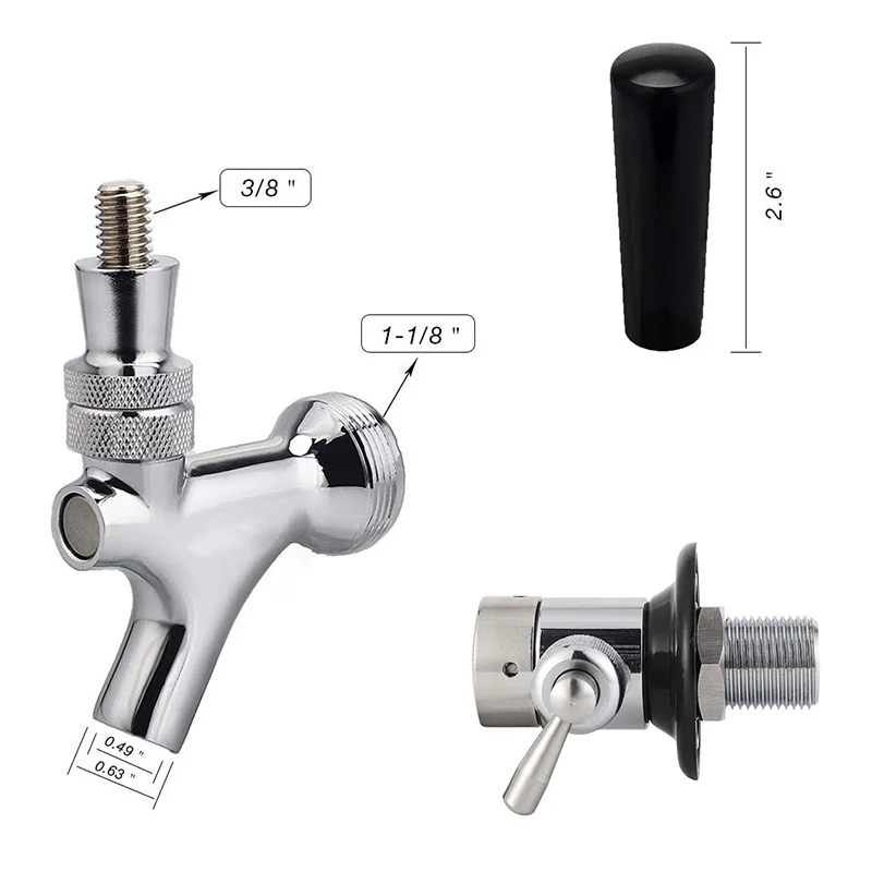 New G5/8 Adjustable Beer Tap Adapter Beer Faucet With Liquid Ball Lock For 2L/3.6L/4L Keg Glower Beer Dispenser Bar Tools