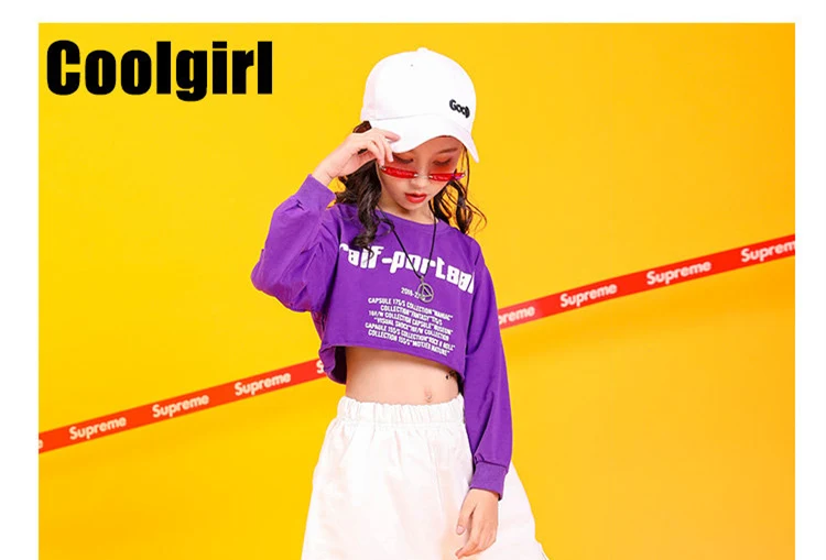 Hip-Hop-Style Oberteile, Crop-Tops für Teenager-Mädchen, Streetwear, cooles Baumwoll-T-Shirt, modische Kleidung für Teenager-Mädchen im Alter von 4-16 Jahren. – Detail 6