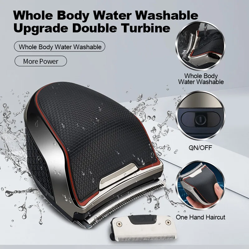 IPX6 مقاوم للماء مقص الشعر للرجال المنزل اللاسلكي أداة تهذيب اللحية الذاتي آلة قطع الشعر قابلة للشحن منحني شفرة حلاقة