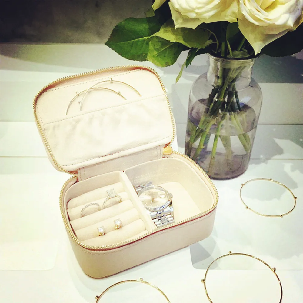 Personalised Jewellery Box With Name Travel Case For Jewellery & Accessories - Timeless Gift For Her For  Weekend Away Vacation view 6