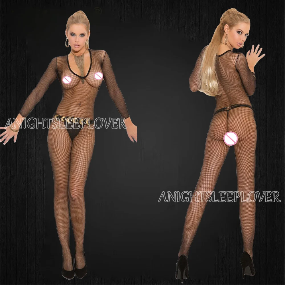 Sexy Underwear Bodystocking Open Crotch Catsuit Bodysuit Transparent Fetish Porno Sexi Women Crochless Erotic Baby Doll