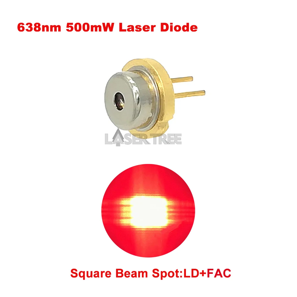 

638nm 500mW, high power red laser diode,with FAC, compressed spot technology, square beam spot