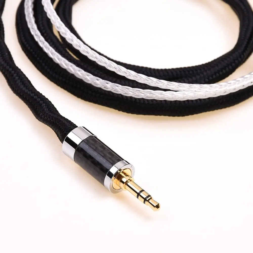 GAGACOCC Black 16 Cores 5N Silver Plated Headphone Upgrade Extension Cable Compatible for Sennheiser HD800 HD800S