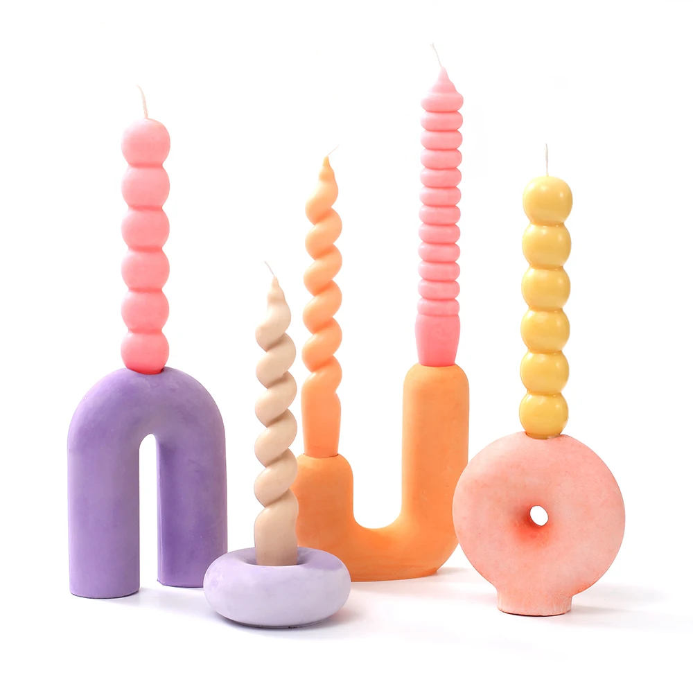 Twisted Silicone Candle Mold Aromatherapy Scented Candle Making Mould Spiral Form for Candles