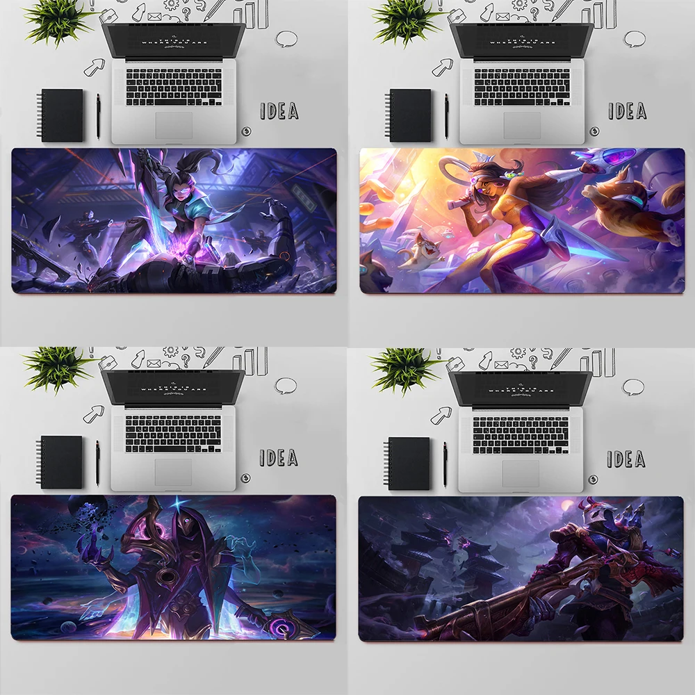 Liga das lendas samira jhin gaming mouse pad grande mouse pad gamer computador mouse tapete grande mousepad teclado tapete de mesa mause almofada