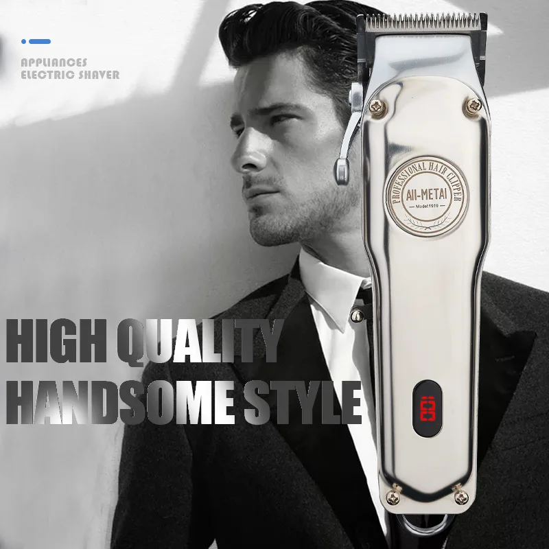 All-metal barber hair clipper professional electric hair trimmer men cordless hair cutter machine hair cut magic rechargeable