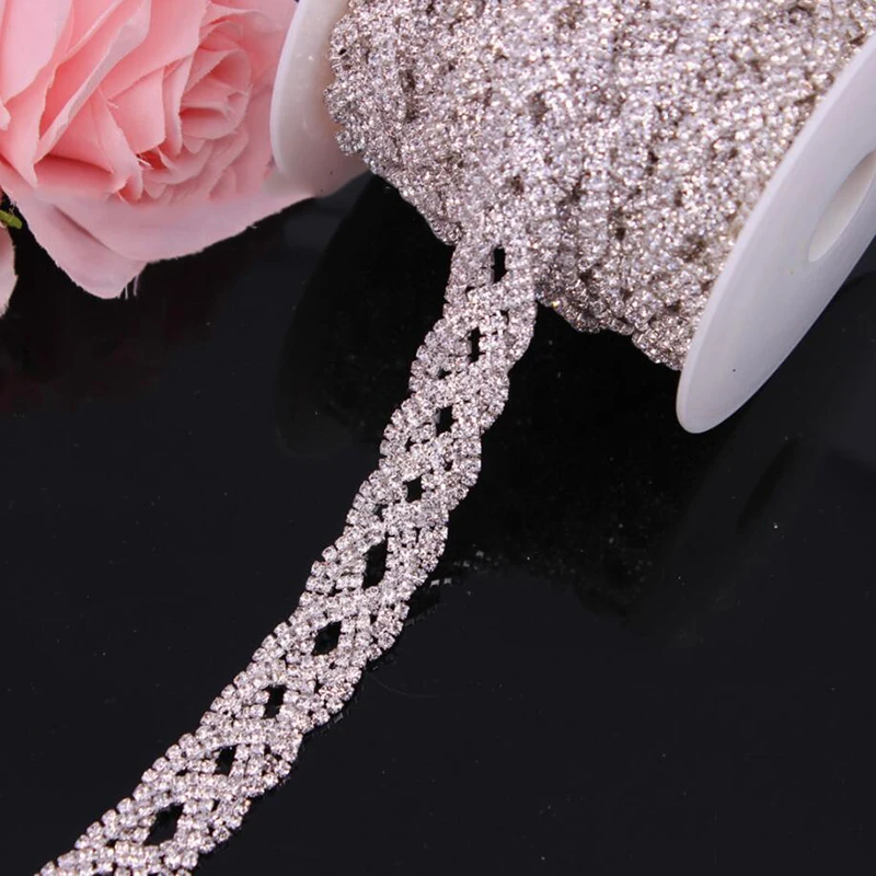 10Yards Decorative Cup Chain Accessories Crystal Diamond Cup Chain Rhinestone Trim Diy Sewing Material