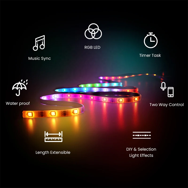 New LifeSmart Customized Cololight LED Light Strip Video Game Atmosphere Light Strip Music Sync RGB Coloful 5V Supports HomeKIT