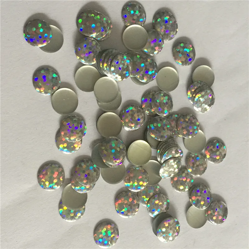 500PCS 9mm Round Dazzle colour laser Metal Studs Iron-on hotfix Metalic rhinestuds heat transfer For T shirt,Garment Use